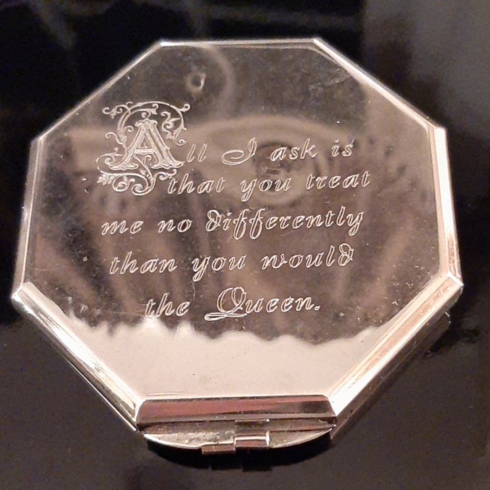 Rare Art Deco Compact Mirror silver plated Vintage
